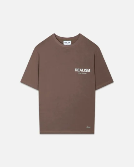 Realism Back Logo Sepia Brown T-shirt